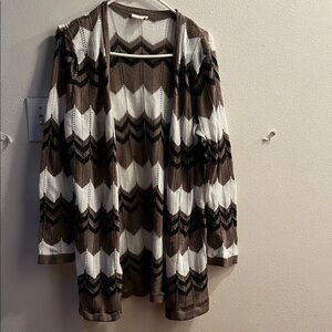 Stylish Chevron Open Front Cardigan